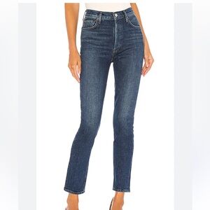 Agolde Nico High Rise Slim Jeans Dark Blue